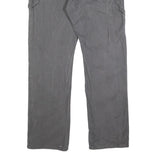 DICKIES Mens Cotton Blend Grey Regular Straight Trousers W36 L34 Workwear Zip