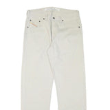 DIESEL Mens Cotton Blend White Regular Straight Trousers W34 L33 Casual Button