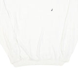 NAUTICA Mens White Pullover Plain Crew Neck Basic Knit L Cotton Blend Jumper