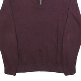 NAUTICA Mens Maroon & Navy Plain Pullover V-Neck Basic Knit M Cotton Blend