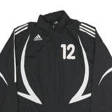 ADIDAS Mens Black & White Zip Jacket M Polyester Blend Sports Casual