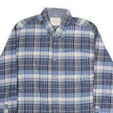 WEATHERPROOF Mens Blue & White Check Shirt XL Button Down Collar Long Sleeve