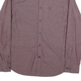 NAUTICA Mens Maroon Plain Shirt M Cotton Long Sleeve Button Down Relaxed Fit