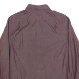 NAUTICA Mens Maroon Plain Shirt M Cotton Long Sleeve Button Down Relaxed Fit