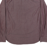 NAUTICA Mens Maroon Plain Shirt M Cotton Long Sleeve Button Down Relaxed Fit