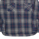JACHS Mens Blue & Grey Check Shirt XL Casual Cotton Blend Buttoned Chest Pockets