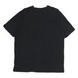 NAUTICA Mens Black Crew Neck Cotton T-Shirt L Small Logo Classic Fit