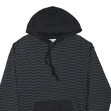 CHAMPION Mens Black All Over Logo Print Pullover Hoodie M Sweatshirt