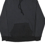 CHAMPION Mens Black All Over Logo Print Pullover Hoodie M Sweatshirt