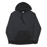 CHAMPION Mens Black All Over Logo Print Pullover Hoodie M Sweatshirt