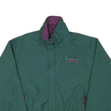 AMANATI Mens Green Purple Zip Jacket M Polyester Blend Plain Casual Lightweight