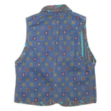 Womens Blue Cotton Blend Jacket XS Button Plain Vintage Style