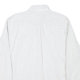 TOMMY HILFIGER Mens White & Blue Checked Cotton Blend Shirt L Classic Casual