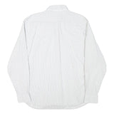 TOMMY HILFIGER Mens White & Blue Checked Cotton Blend Shirt L Classic Casual