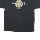 HARD ROCK CAFE Mens Black XL Graphic T-Shirt Short Sleeve Crew Neck Houston