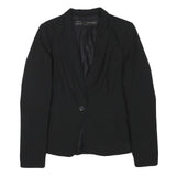 ZARA BASIC Womens Black Classic Jacket M Polyester Blend Button Plain Stylish