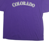 MAJESTIC Mens Purple Colorado Graphic T-Shirt XL Short Sleeve Crew Neck Star