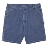 WRANGLER Mens Denim Blue Carpenter Shorts XL W38 Cotton Blend Workwear Pockets