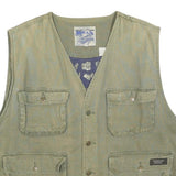 NORTHERN SPIRIT Mens Green Cotton Button Jacket XL Utility Vest Casual Workwear
