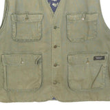 NORTHERN SPIRIT Mens Green Cotton Button Jacket XL Utility Vest Casual Workwear