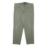 CALVIN KLEIN JEANS Womens Slim Fit Olive Green Cotton Blend Trousers W31 L25