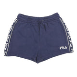 FILA Womens Shorts Navy Blue Casual S W26 Logo Tape Sportswear