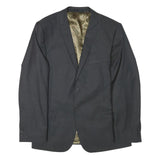TED BAKER Mens Black Wool Blend Tailored Jacket S Woven Button Closure Slim Fit