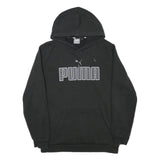 PUMA Mens Black Pullover Hoodie M Classic Logo Cotton Blend Sweatshirt
