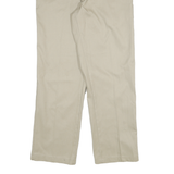 DICKIES Mens Regular Fit Beige Cotton Blend Straight Leg Trousers W36 L32