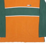 LEVI'S Mens Orange & Green Colourblock Long Sleeve V-Neck Cotton Blend XL