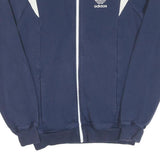 ADIDAS Mens Blue & White Sports Logo Zip Jacket S Cotton Blend Casual