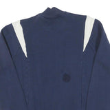 ADIDAS Mens Blue & White Sports Logo Zip Jacket S Cotton Blend Casual