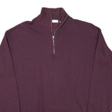 JOY SPORTSWEAR Mens Maroon 1/4 Zip Sweatshirt L Casual Cotton Blend Pullover