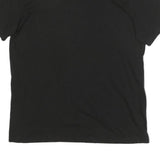 TOMMY HILFIGER Mens Black V-Neck T-Shirt L Cotton Blend Classic Fit Logo
