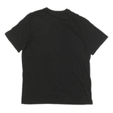 TOMMY HILFIGER Mens Black V-Neck T-Shirt L Cotton Blend Classic Fit Logo