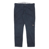 DICKIES Mens Slim Navy Blue Skinny Straight Cotton Blend Trousers W34 L29