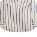 VAN HEUSEN Mens Cream & Purple Striped Cotton Shirt XL Classic Button Shirt