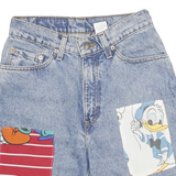 LEVI'S Womens Denim Blue Shorts S W26 Cartoon Patch Cut-Off Style