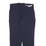 CARHARTT Mens Cotton Blend Blue Regular Straight Trousers W38 L36 Workwear