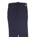 CARHARTT Mens Cotton Blend Blue Regular Straight Trousers W38 L36 Workwear