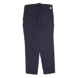 CARHARTT Mens Cotton Blend Blue Regular Straight Trousers W38 L36 Workwear