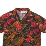 CALIFORNIA KRUSH Mens Black & Red Floral Rayon Shirt L Summer Holiday Relaxed