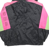 PUMA Womens Black & Pink & Green Hooded Jacket S Polyester Colourblock Zip