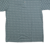 BERT PULTIZER Mens Green & White Patterned Short Sleeve Polo Shirt L Cotton