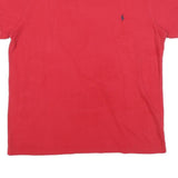 POLO RALPH LAUREN Mens Red V-Neck Short Sleeve T-Shirt M Cotton Blend Casual