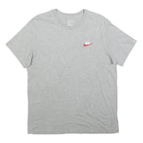 NIKE Mens Grey Graphic T-Shirt L Short Sleeve Crew Neck Logo Cotton Casual