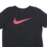 NIKE Womens Black T-Shirt L Short Sleeve Crew Neck Cotton Blend Sportswear