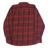 RIDGECUT Mens Red & Black Check Shirt XL Cotton Blend Long Sleeve Button Closure