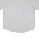 DICKIES Mens Grey & White Striped Casual Shirt 2XL Cotton Blend Short Sleeve