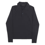 PRADA Mens Black Long Sleeve Plain Polo Shirt XS Cotton Blend Classic